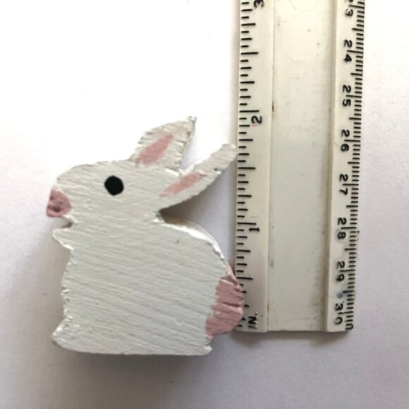 4 Wooden Bunny Figures Mama & Babies Handmade - Picture 6 of 6